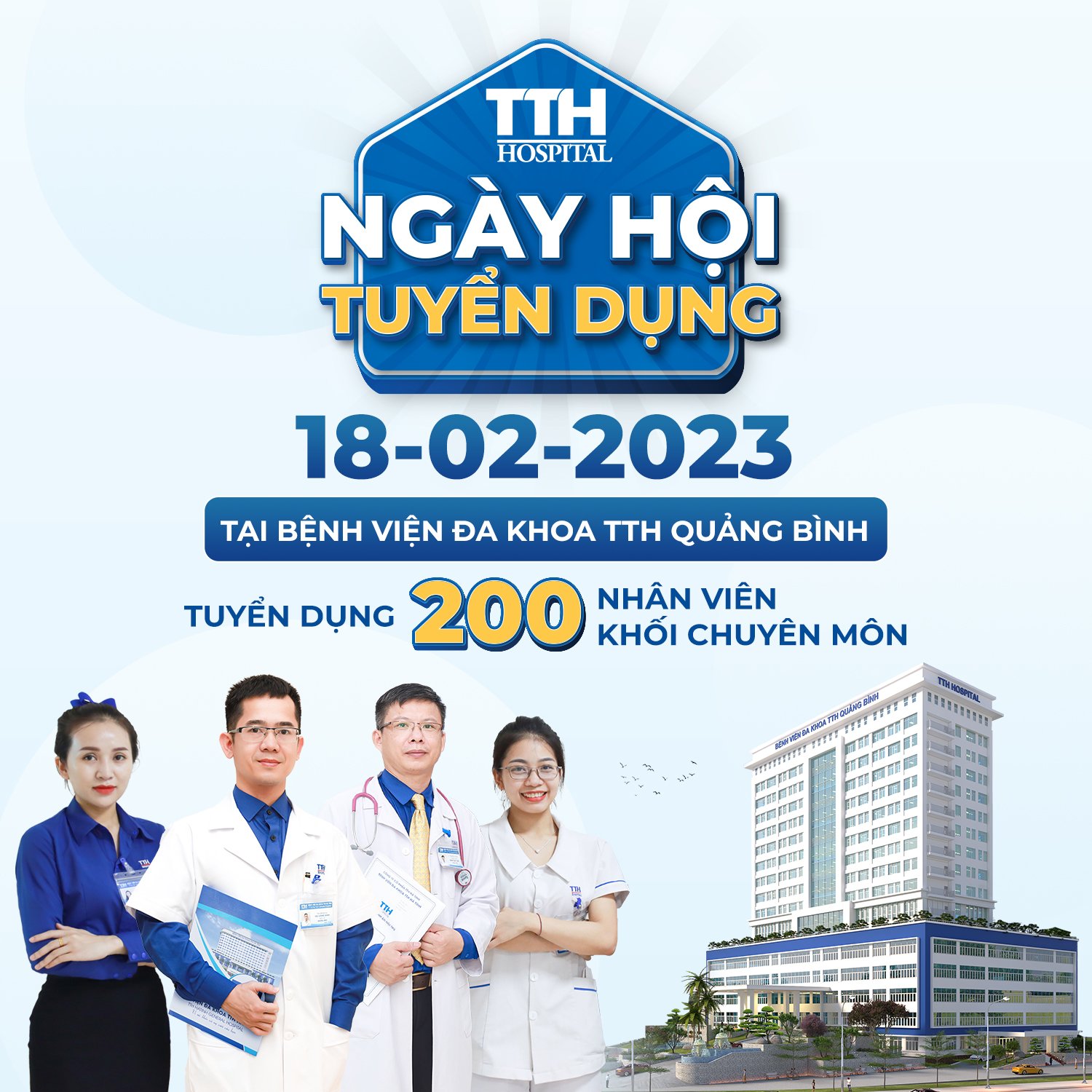 NGÀY HỘI TUYỂN DỤNG LỚN NHẤT NĂM 2023 TẠI BỆNH VIỆN ĐA KHOA TTH QUẢNG BÌNH